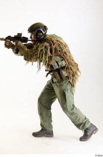 Alex Lee in ghillie Crouching Shooting crouching shooting whole body…